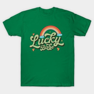 Retro Lucky Babe Rainbow St Patricks Day T-Shirt